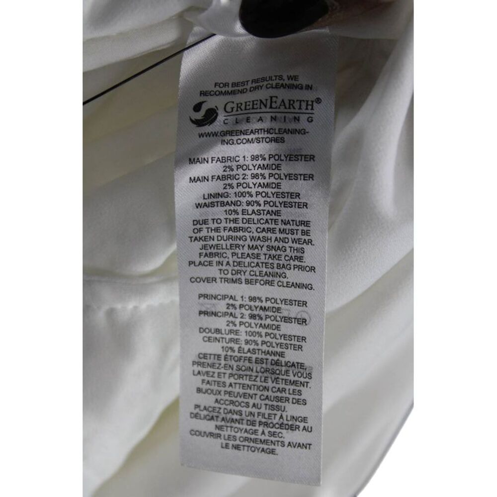 Self-Portrait Womens Mini White Square Neck Short Sleeve Dress Size 6 - Picture 7 of 7